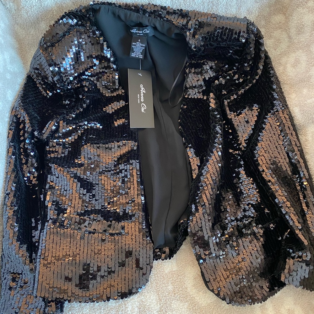 Anna Cai Size Small Sequin Blazer